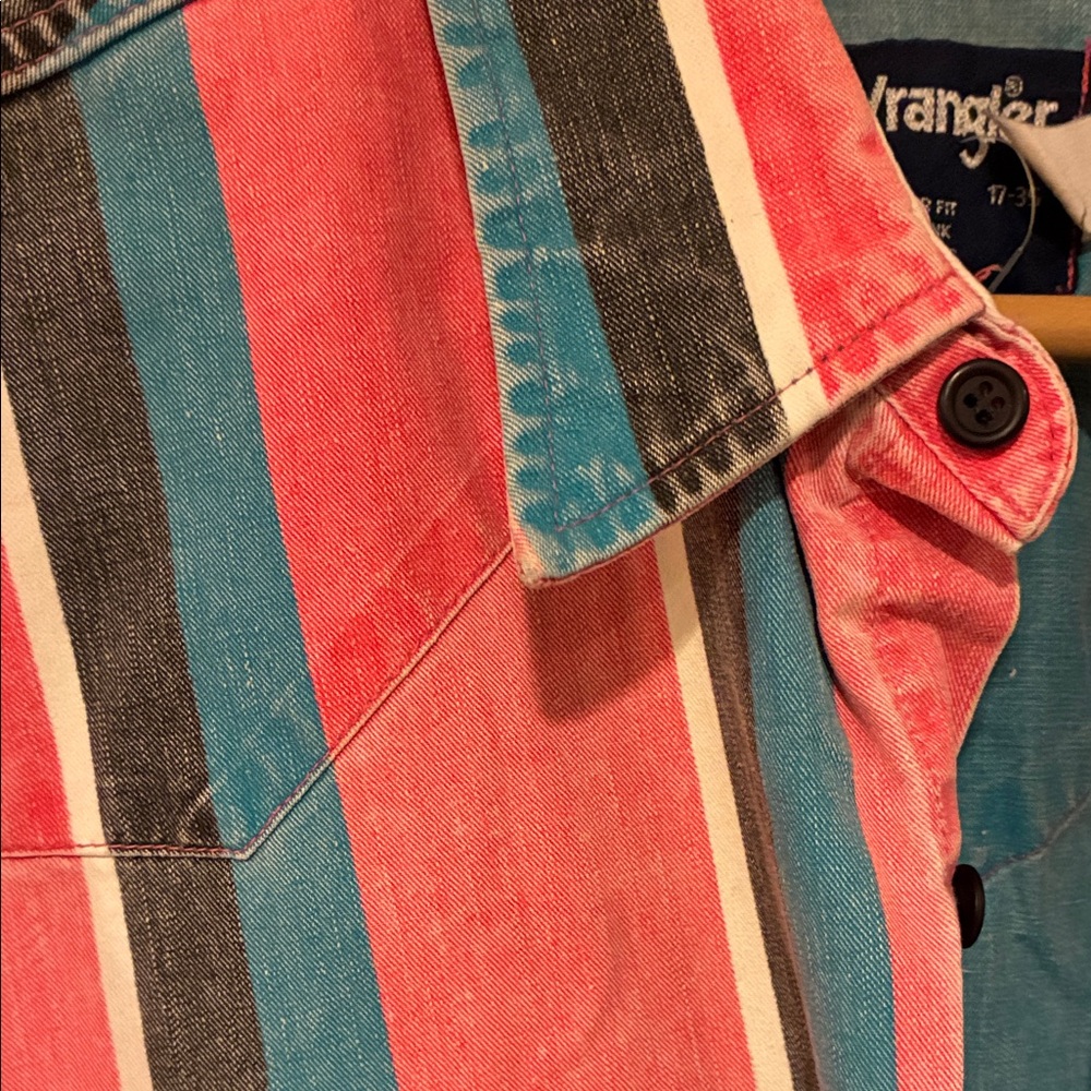 Vtg Wrangler men’s striped shirt jacket - Picture 4 of 6